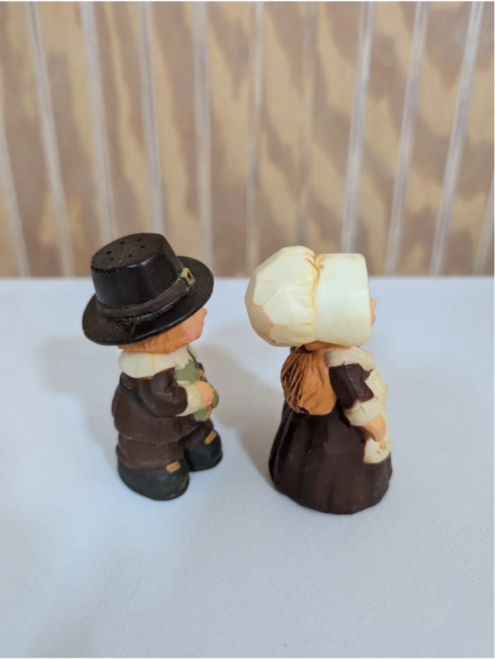 Vintage Thanksgiving Pilgrim Salt & Pepper Shaker Set by Hallmark Cards